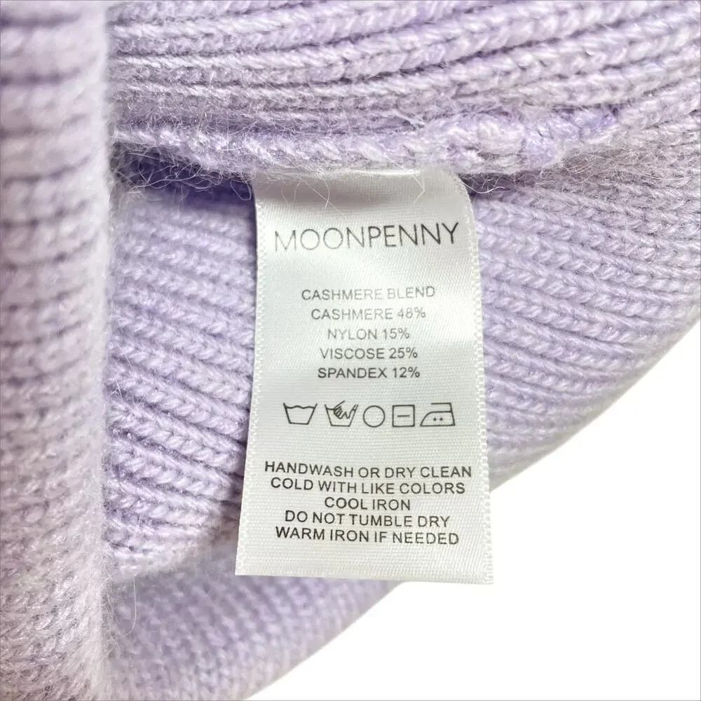 MOONPENNY Lilac London Cashmere Blend Beanie Lavender Purple OS